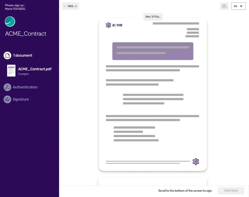 Viewing the document