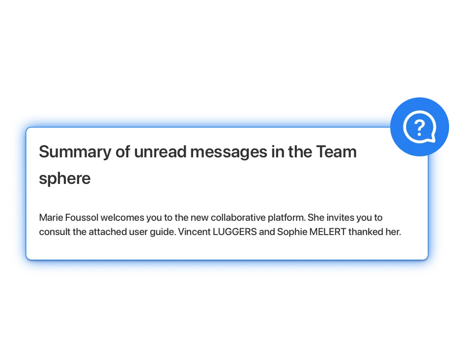 Automatic conversation summary generation with Whaller (IA)ssistant