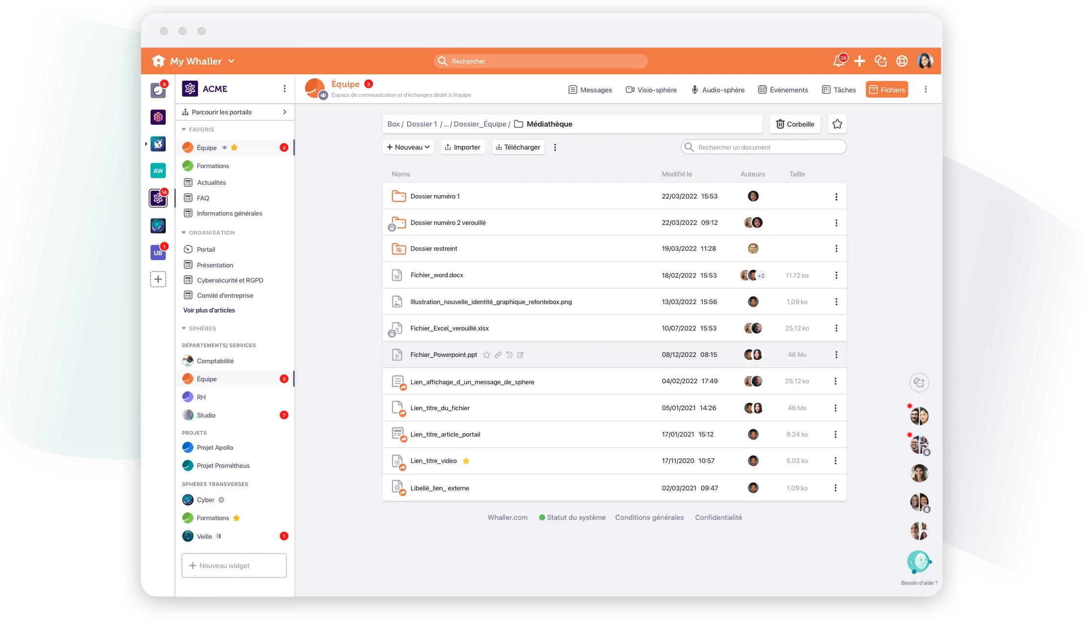Centraliser vos documents dans la box de fichier Whaller