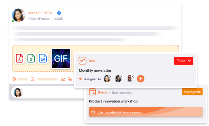 Send messages on Whaller collaboration platform