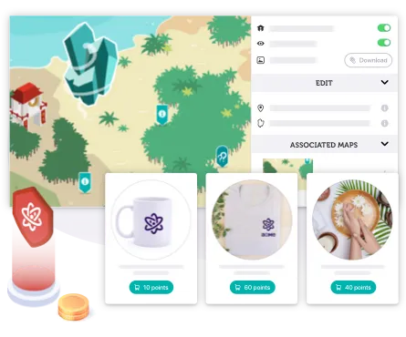 Assign badges and points to spend in your store
