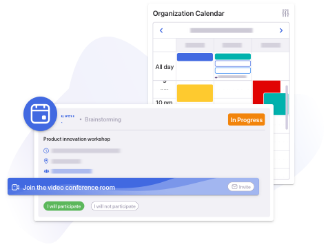 The Whaller calendar allows you to organise meetings or team events.