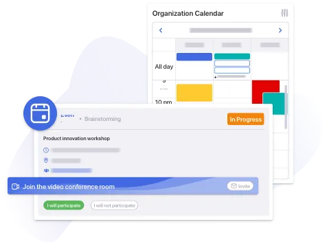 The Whaller calendar allows you to organise meetings or team events.